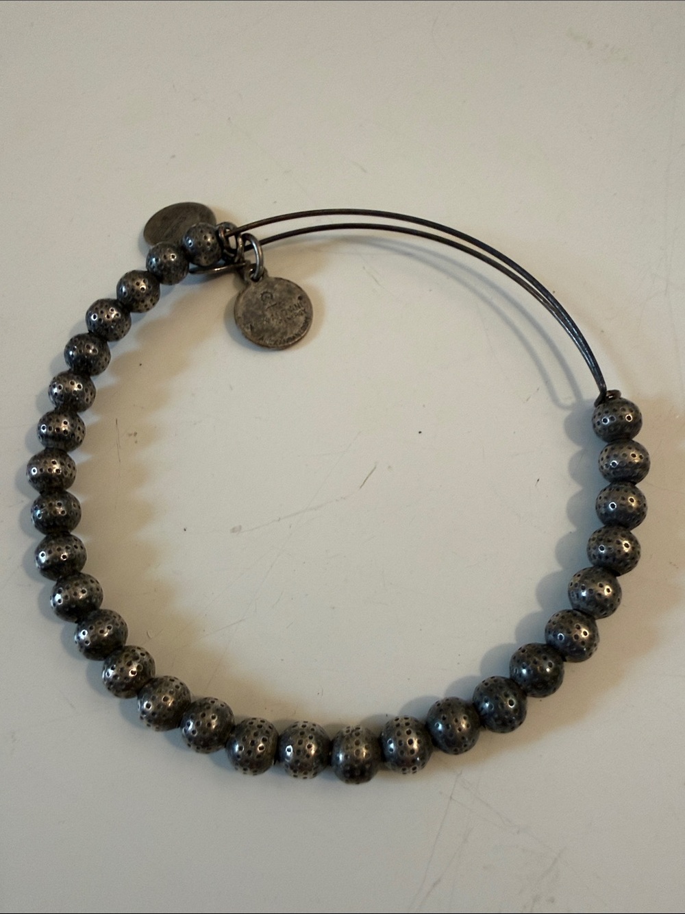 Alex and Ani Silver Beaded Expandable Charm Bracelet